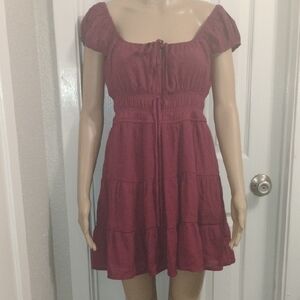 Trixxi Burgundy Mini Dress